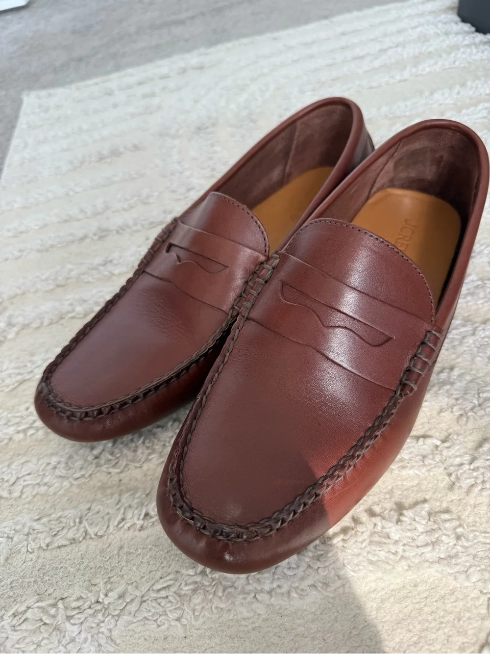 J. Crew Men's Brown Leather Penny Loafers